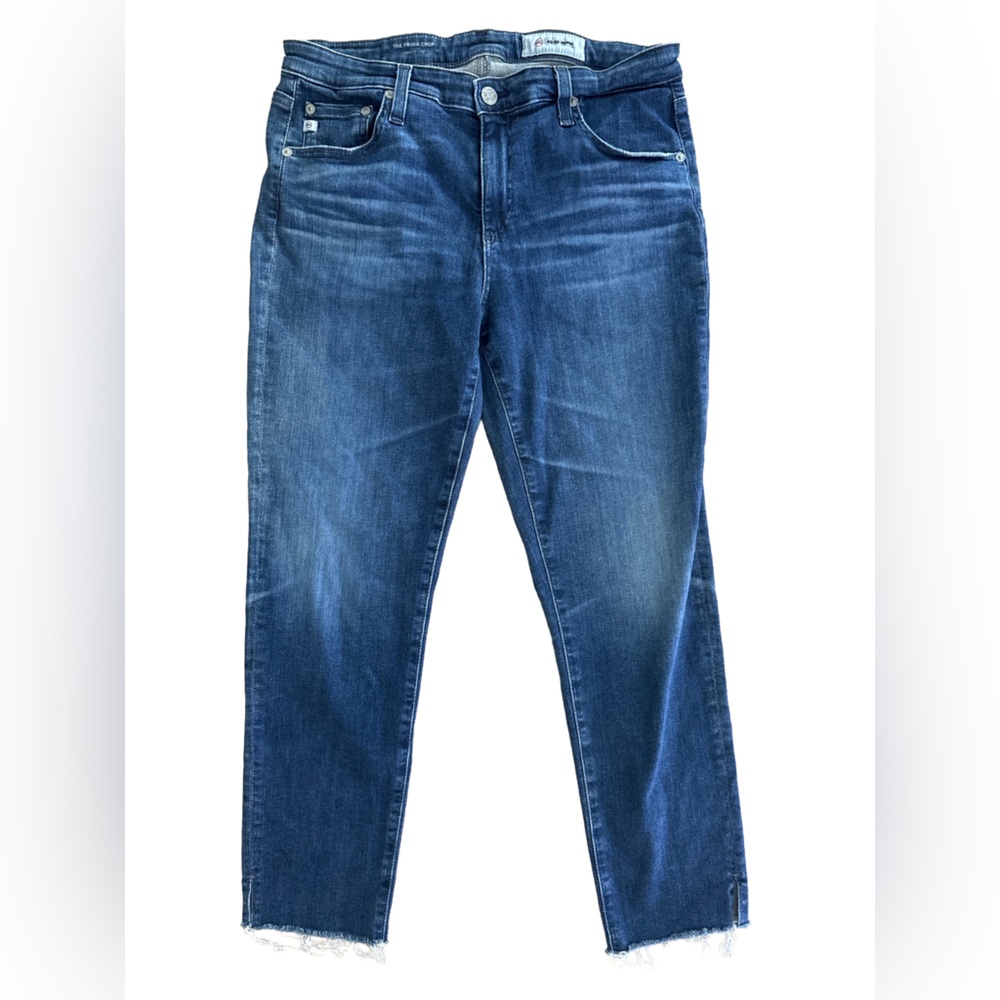 Ag Adriano Goldschmied Women's Cropped Fade Blue Jeans